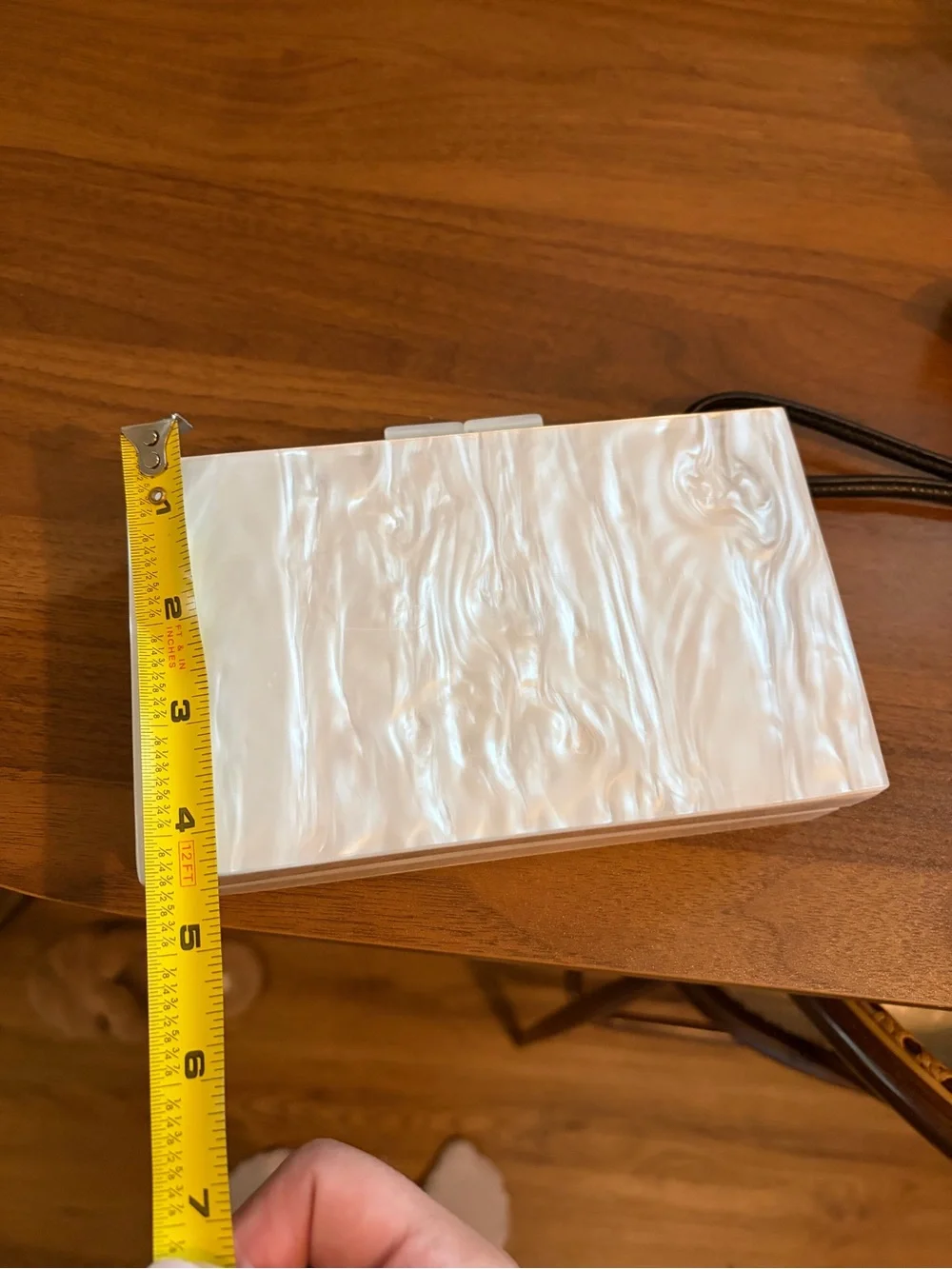Pearlescent Rectangular Acrylic Clutch
